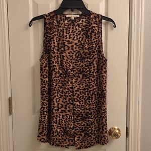 Daniel Rainn Leopard Print Sleeveless Top - Size Small